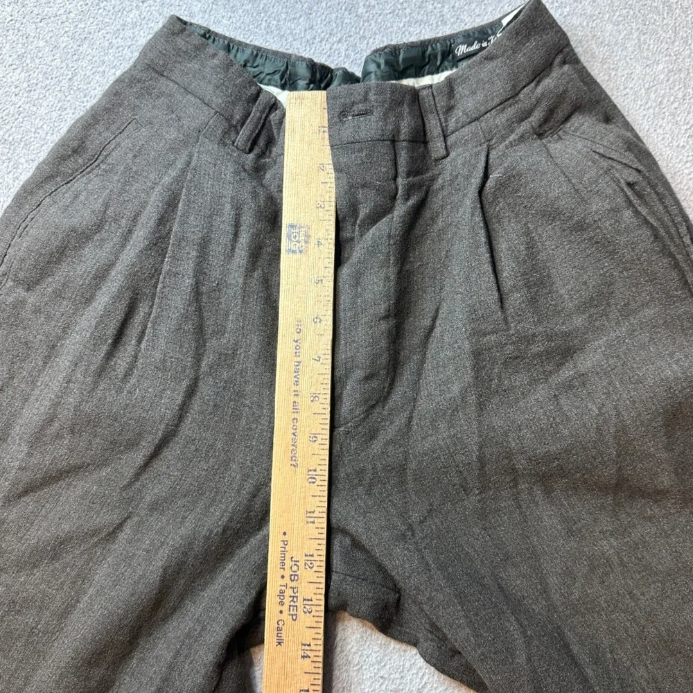 VTG Vestimenta Trousers Mens 28 Wool Blend Pleated Cuffed Gray Charivari Italy